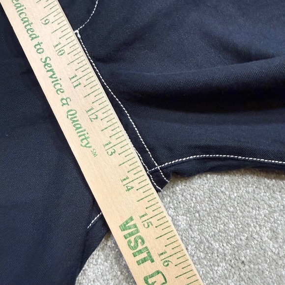 Maeve Colette Wide Leg Linen Blend Pants Crop Contrast Stitch Navy NWT 31 Tall - Picture 15 of 16